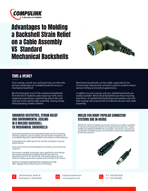 Compulink - Advantages to Molding a Cable Assembly Strain Relief versus an Electromechanical Back Shell Thumb